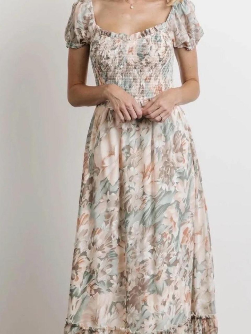 Baltic Born Larissa Floral Maxi Dress in Blush, Sage & Cream